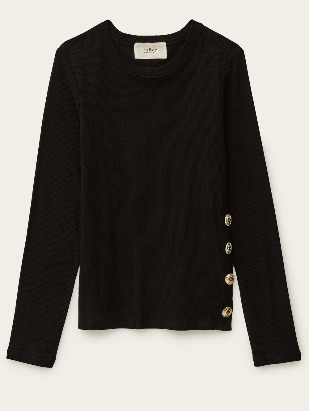 Ba&sh Giulia Buttoned-Detail Long-Sleeve Top Size Small